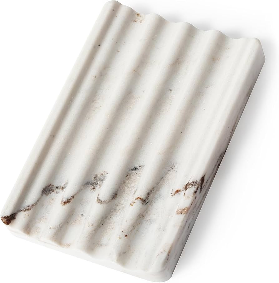 Koville Natural Marble Soap Dish for Shower, Stone Soap Tray for Bathroom, Bar Soap Holder for Si... | Amazon (US)