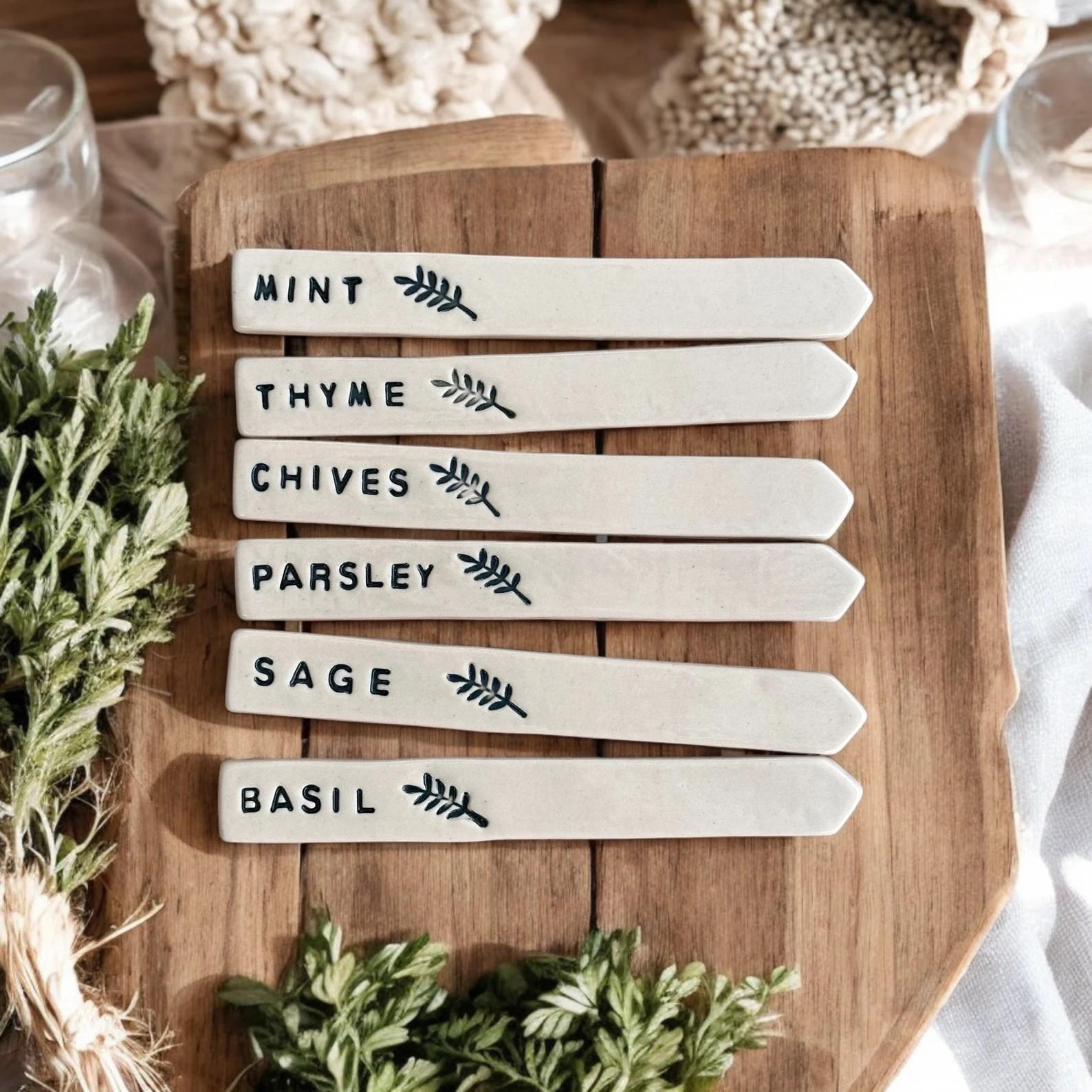 Ceramic Herb Markers - Order 6+ and Get 15% OFF and Gift Wrapping! - Etsy | Etsy (US)