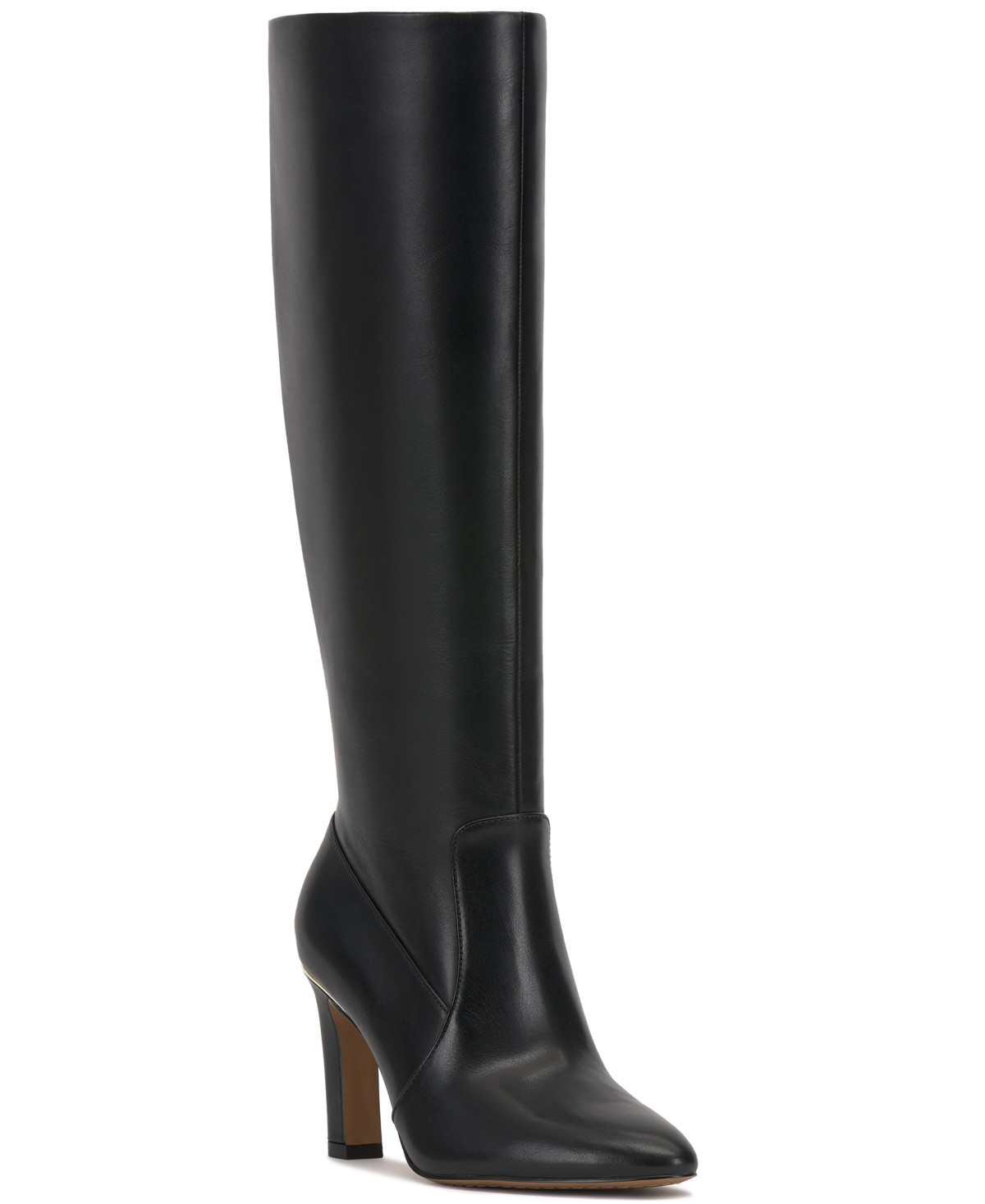 Vince Camuto Women's Gylina Knee-High Extra Wide-Calf Dress Boots - Black Leather | Macy's