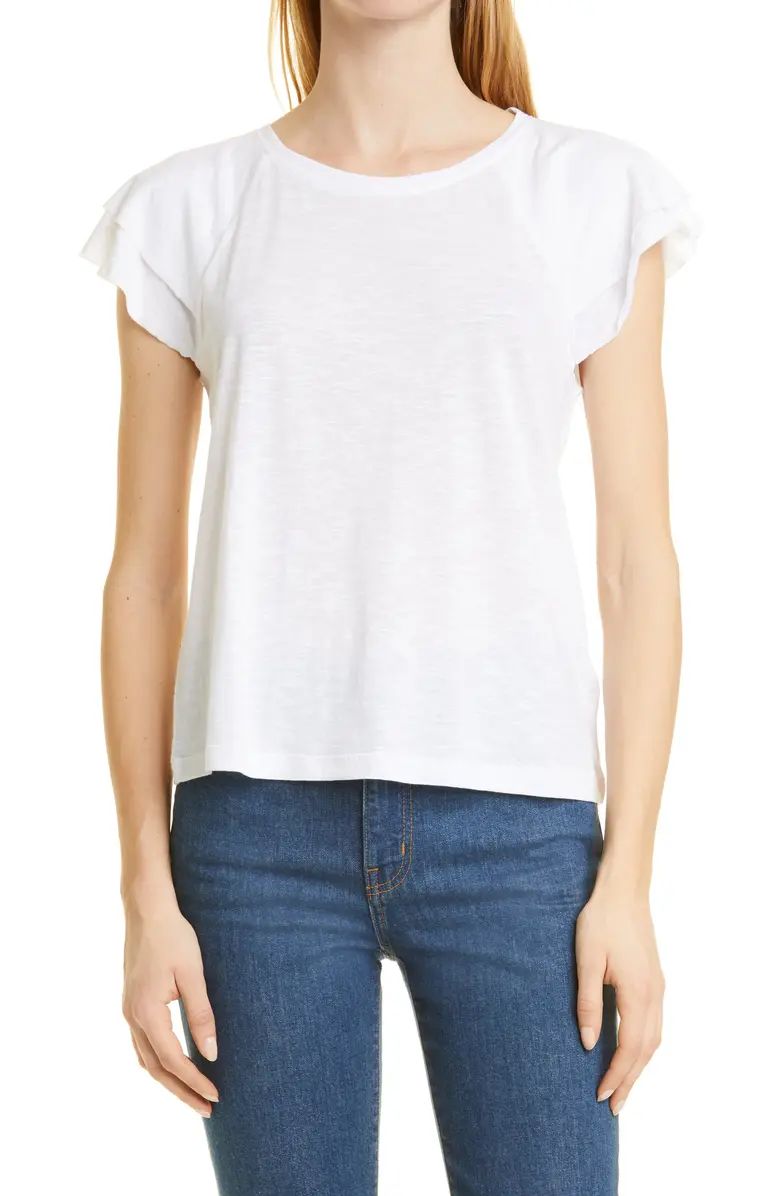 PAIGE Linnea Flutter Sleeve T-Shirt | Nordstrom | Nordstrom