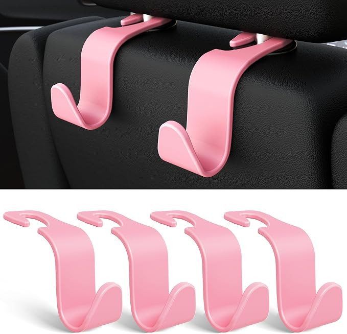 4-Pack Car Headrest Hooks Holds 55lbs Seat Storage Organizer for Bags | Amazon (US)