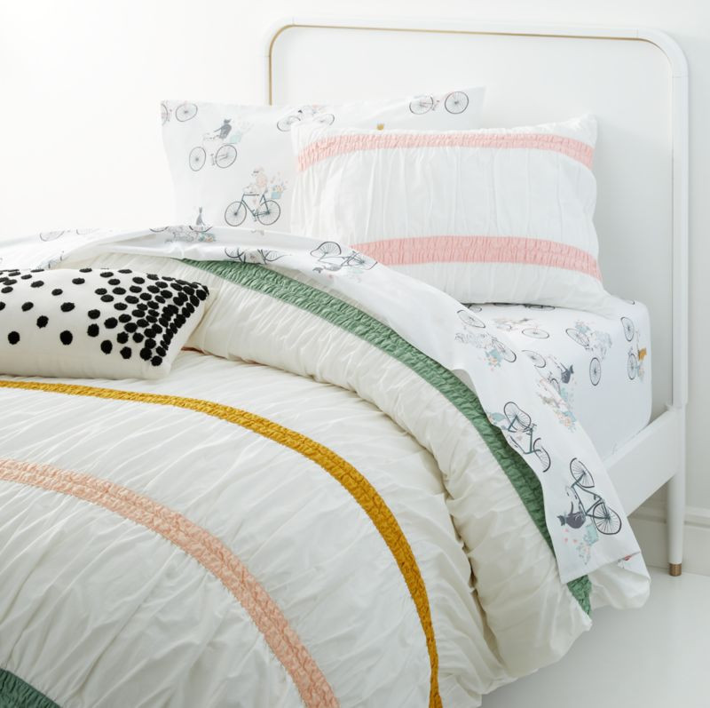 Modern Mia Kids Organic Ruched Stripes Bedding | Crate & Kids | Crate & Kids | Crate & Barrel