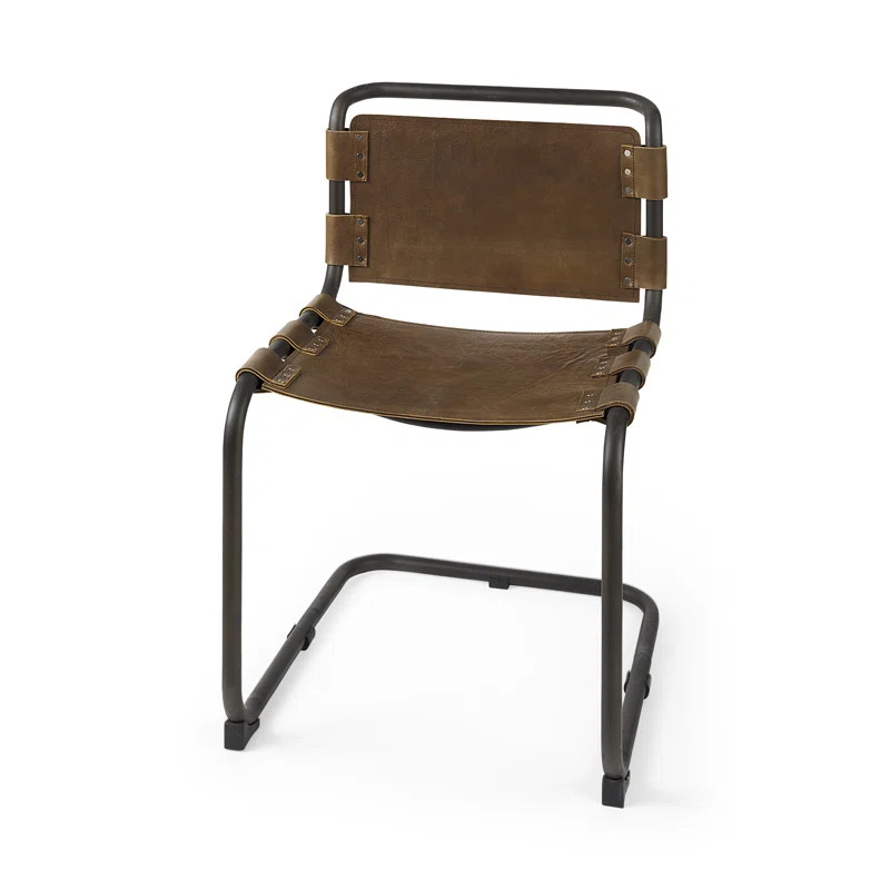 Otelia Leather Solid Back Side Chair | Wayfair North America