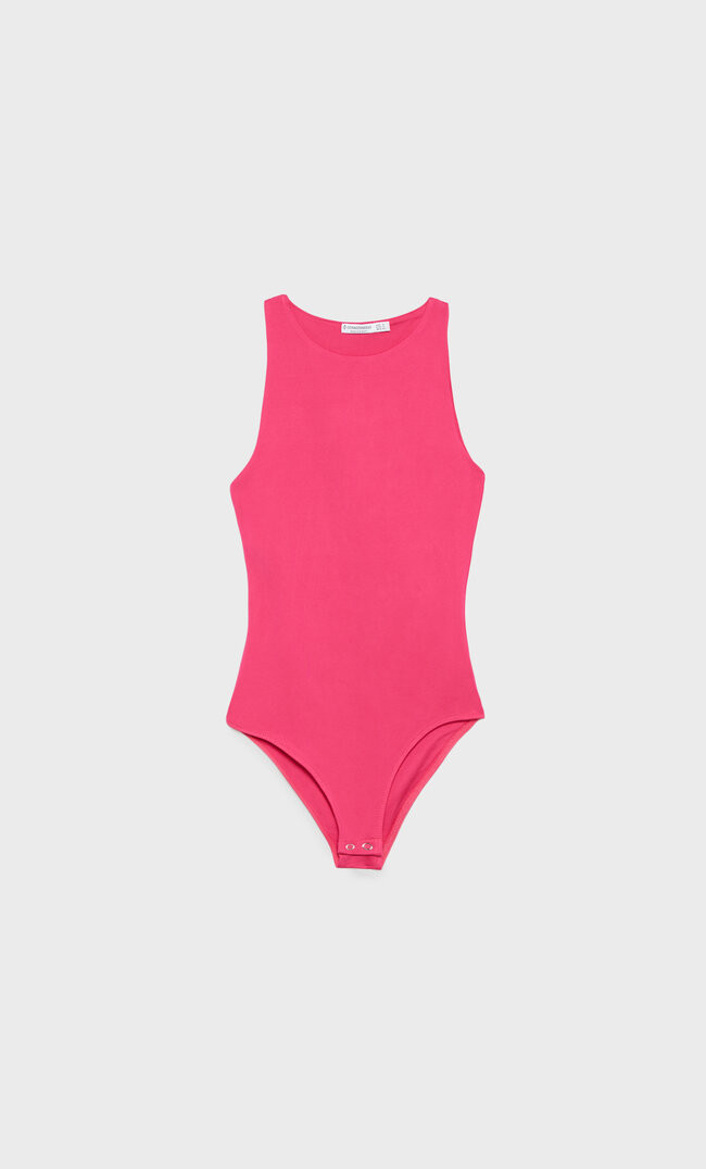 Polyamide halter neck bodysuit. | Stradivarius (UK)