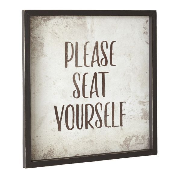 Lakeside Funny Farmhouse Bathroom Sign - Please Seat Yourself - 13" sq. | Target