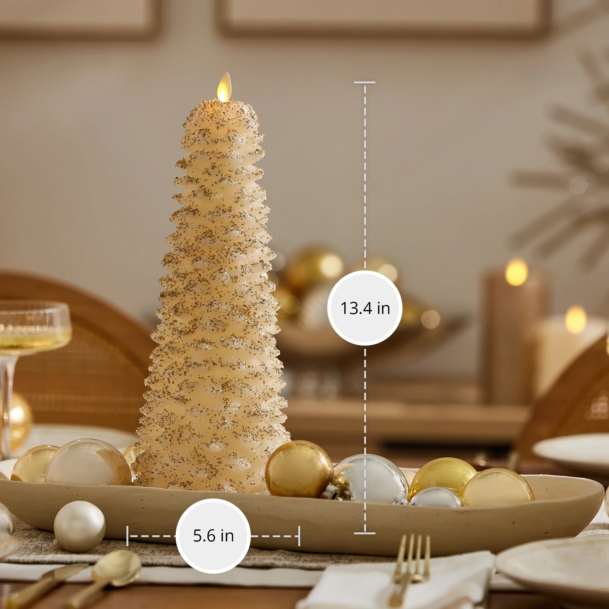 White Swan Flameless Candle North Tree | Luminara