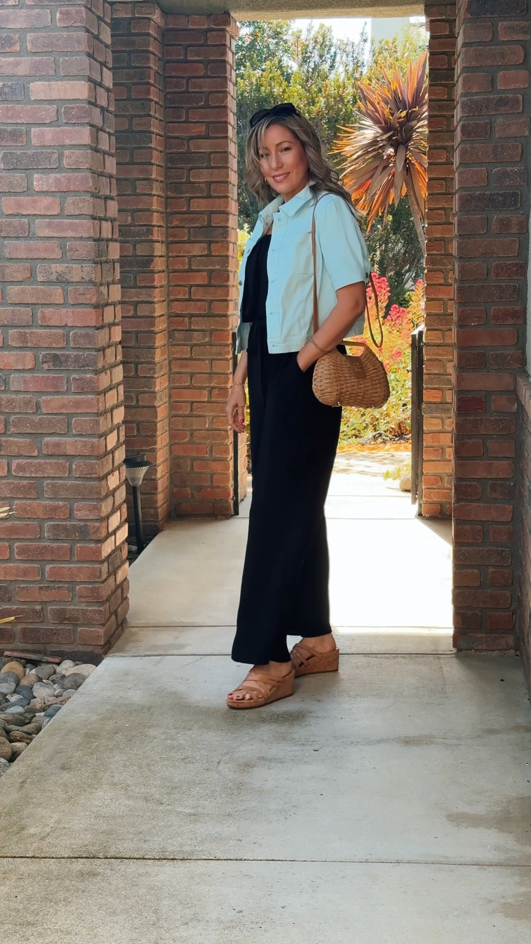 Effortless and elevated! This black wide-leg jumpsuit from Walmart is a summer must-have—lightweight, flattering, and easy to dress up or down. I layered it with a pale denim shirt-jacket from Talbots for a bit of structure and paired it with neutral Amazon finds: comfy sandals and the cutest woven handbag. Perfect for a day out or a casual evening look!

Tags: stylish and grateful, fashionover40, fashionover50, womensfashion, capsulewardrobe, classicwardrobeessentials

#LTKSeasonal #LTKSummerEdit #LTKOver40