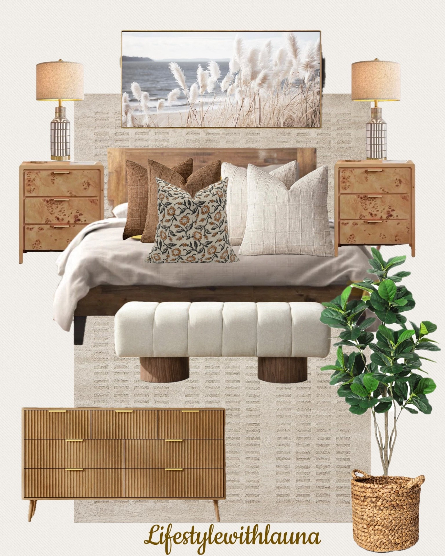 Bedroom refresh ! Warm wood tones are trending for fall! Burl wood nightstands are such a unique touch! Padded bench, wall art, textured dresser & neutral rug bring all the elements together!



#LTKHome #LTKSaleAlert #LTKStyleTip