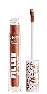 NYX PROFESSIONAL MAKEUP Filler Instinct Plumping Lip Polish, Lip Plumper Gloss - Let's Glaze (Clear) | Amazon (US)