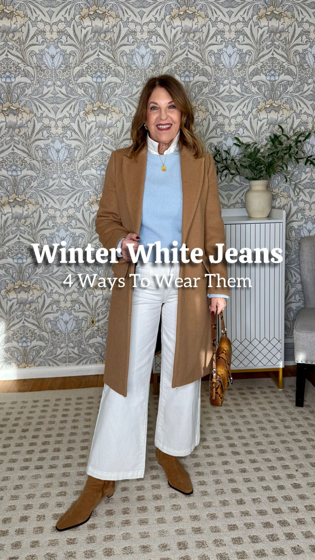 Yes, it is okay to wear white in the winter 🤍
Start with great jeans and add a few rich, seasonal neutrals.

These four outfits all begin with the Paige Anessa—the jeans that fit almost everyone and make getting dressed feel easy.

Try them with:
• Soft icy blue and camel for a fresh winter look
• Camel and dark green for a classic, rich feel
• Grey with brown suede for everyday, wearable style
• Classic black for a clean, polished finish

I’m Sandy, and if you’re heading into 2026 looking for updated classics with an easy, casual-chic feel, you’re in the right place. I’d love to have you here.

Jeans fit true to size. I'm
Wearing size 26. 
Sweaters fit true to size. I'm wearing cs and in blue, size small. 
Coats run roomy, true to size. 
Avara ballet flats run big; if wearing without socks, size down a half size.  Use code sandy15 for 15% off order. 

#LTKootd #LTKSeasonal #LTKOver40