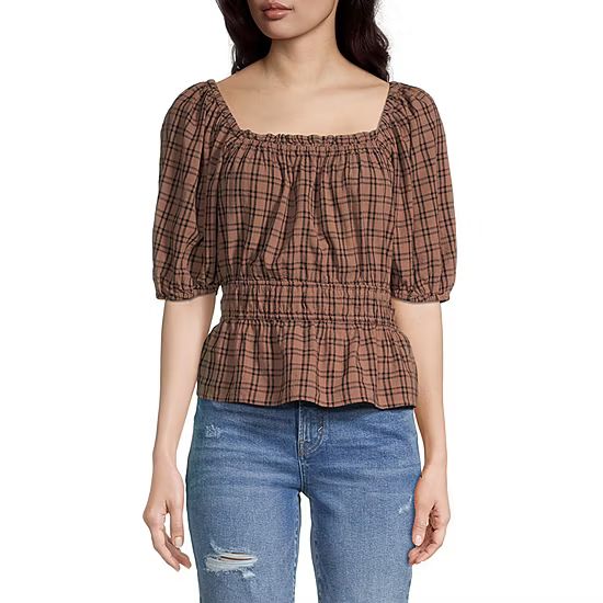 new!a.n.a Womens Square Neck Elbow Sleeve Blouse | JCPenney