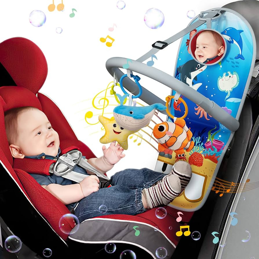 Car Seat Toys for Baby Toys 6 to 12 Months, Adjustable Carseat Toys with Musical Pedal Piano, Bab... | Amazon (US)