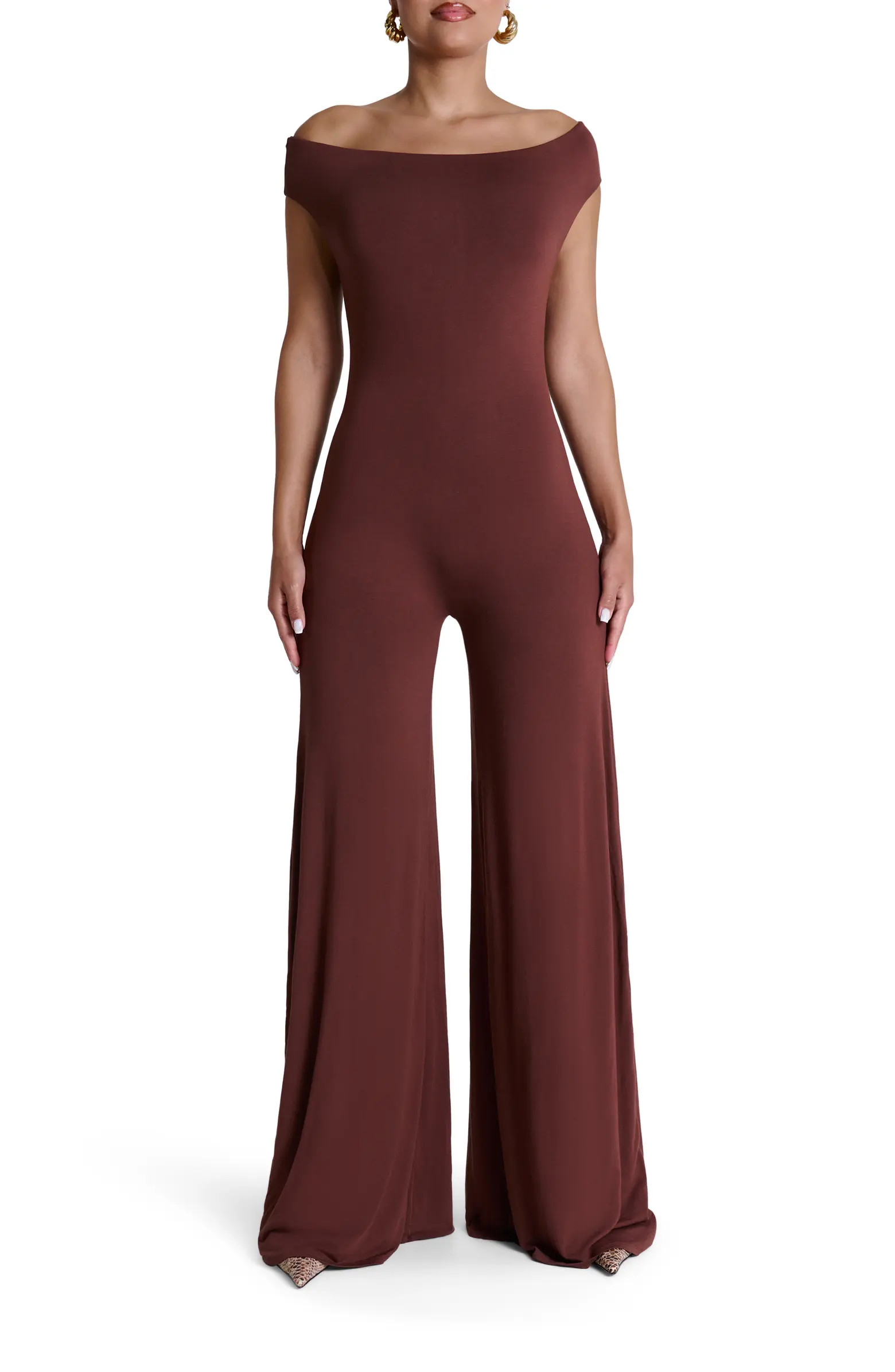 Smooth Off the Shoulder Wide Leg Jumpsuit | Nordstrom