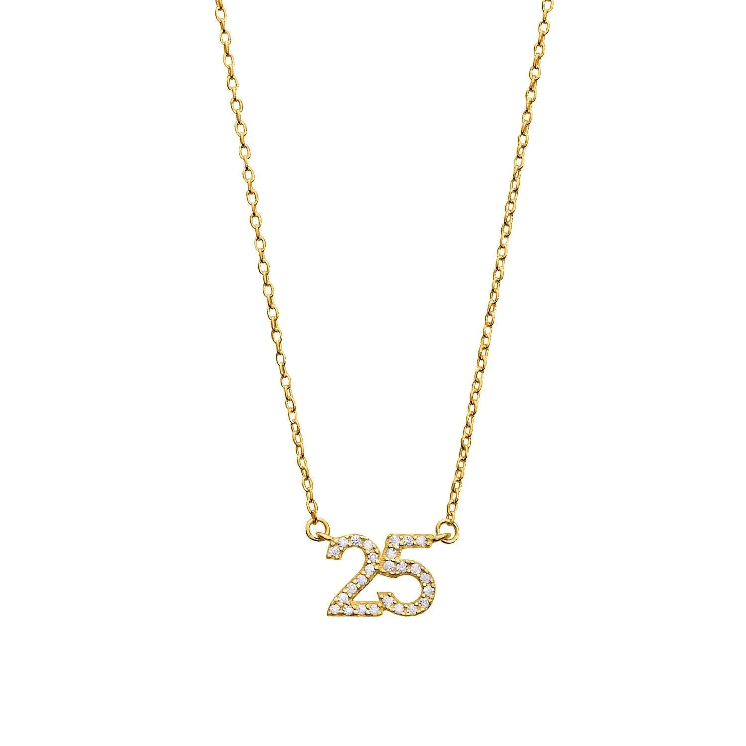 Pavé Number Necklace | Tiny Tags (US)