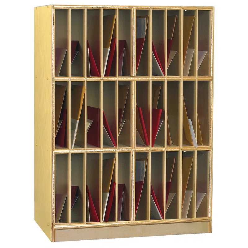 30 Compartment Manufactured Wood Cubby | Wayfair North America