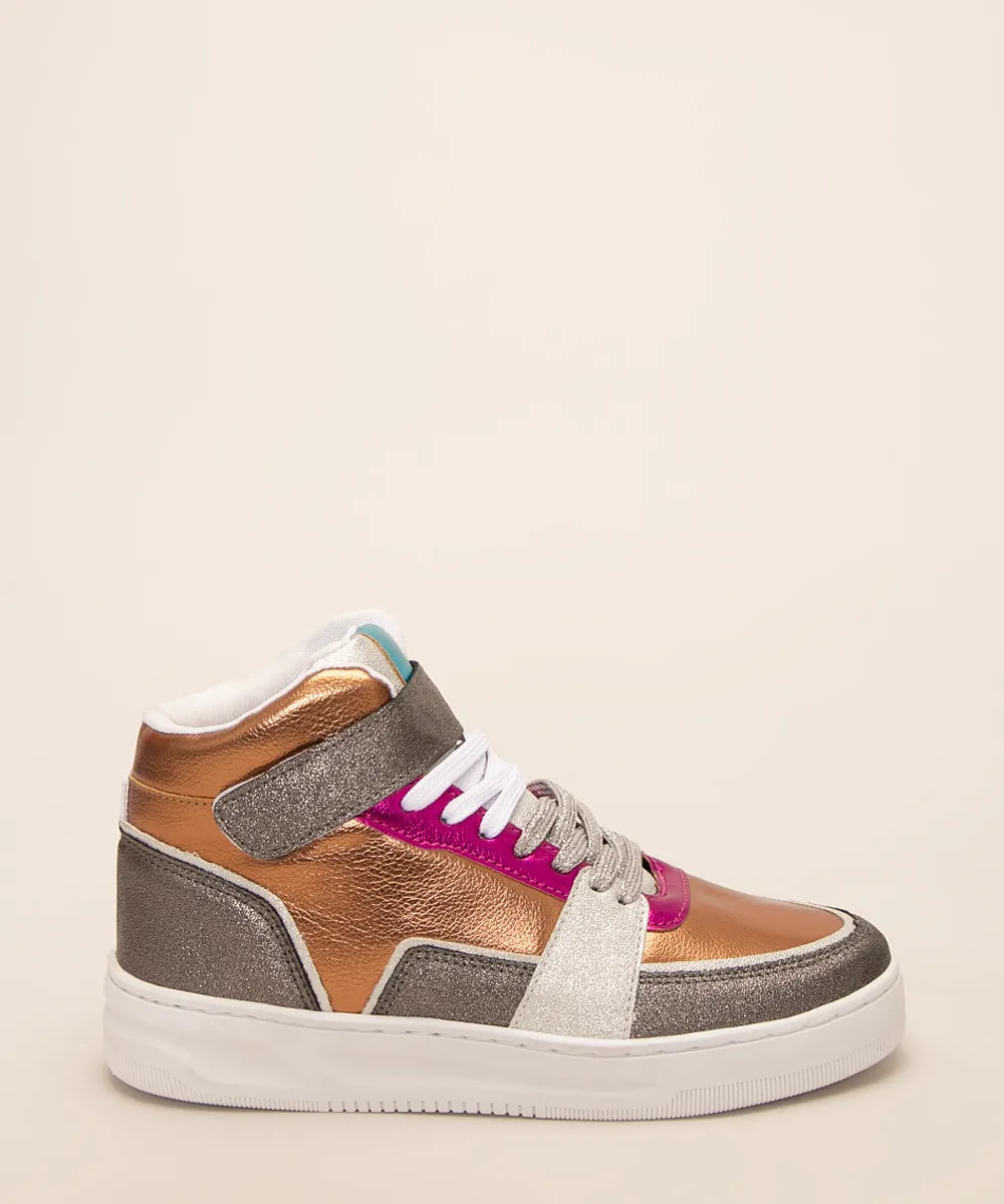 tênis feminino cano alto metalizado joulik multicor | C&A (BR)