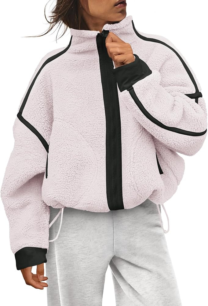 Panadila Womens Fleece Zip Up Jacket Fuzzy Sherpa Jacket Casual Teddy Coats Winter Outerwear with... | Amazon (US)