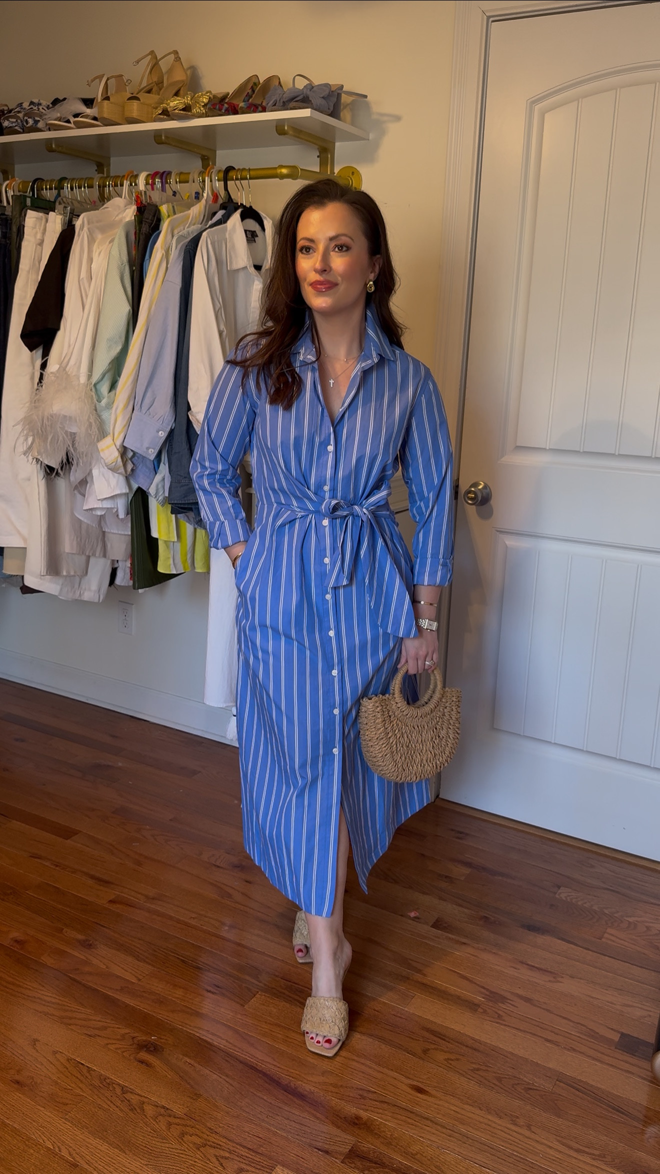 Blue and white striped shirt dress from Target perfect for spring and summer. Style for workwear or spring events! Wearing a Small 
Classic style shirt dress 

#LTKSeasonal #LTKWorkwear #LTKFindsUnder50