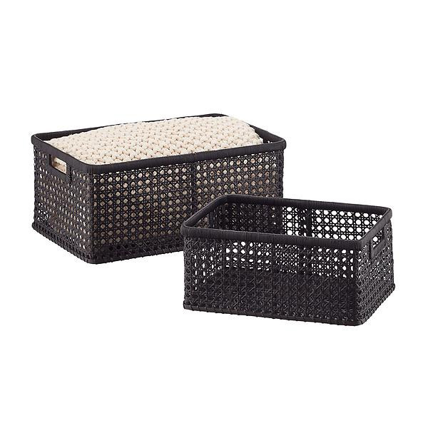 Albany Cane Rattan Bins | The Container Store