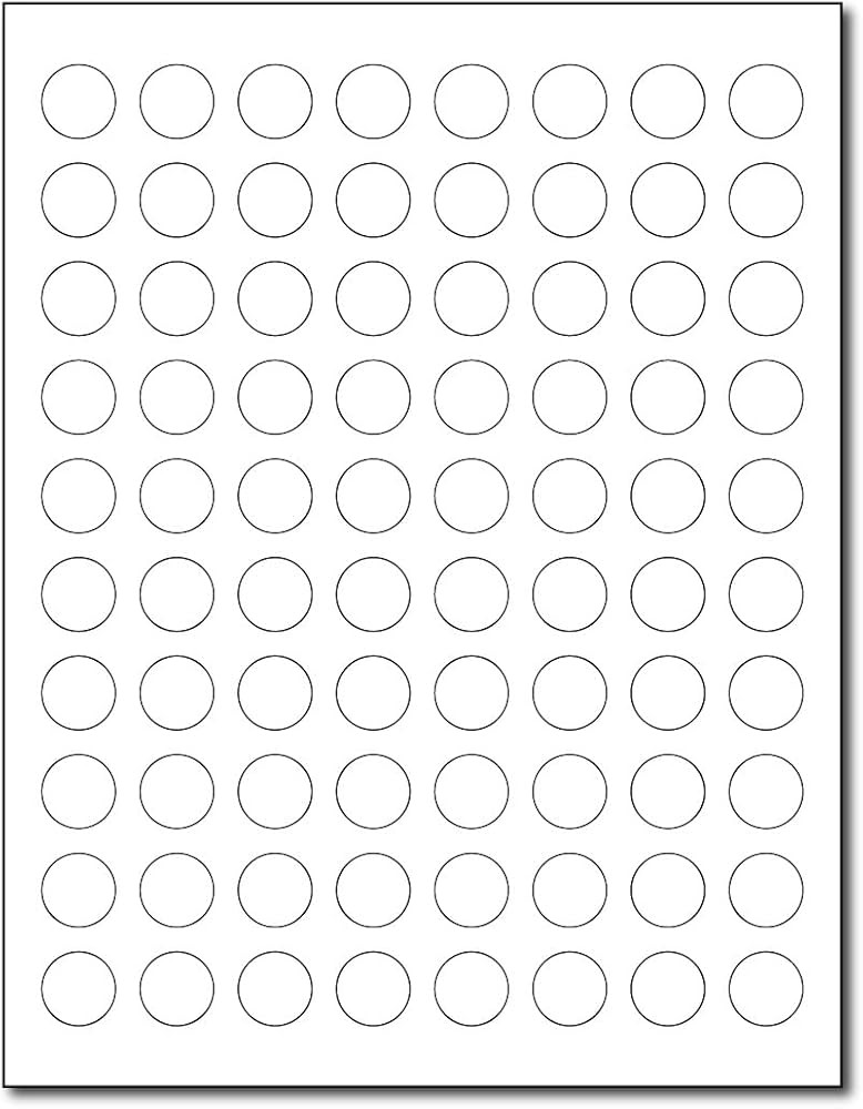 240 Count - Matte White 3/4" Round Stickers– 80 Per Sheet – Printable Small Circle Labels for... | Amazon (US)