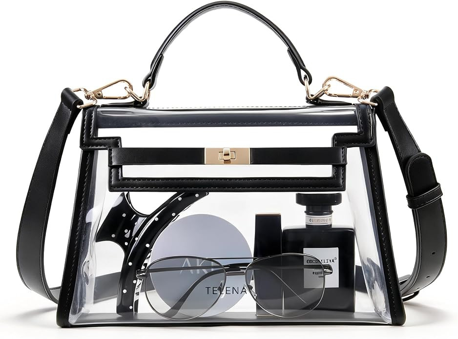 Telena Clear Bag for Stadium Events PVC Transparent Crossbody Purse | for Women with Adjustable S... | Amazon (US)