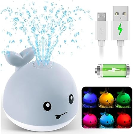 Gigilli Baby Bath Toys, Rechargeable Whale Baby Toys, Light Up Bath Toys Sprinkler, Pool Bathtub Toys for Toddlers Infants Kids 1-3, Spray Water Baby Easter Birthday Shower Gifts | Amazon (US)