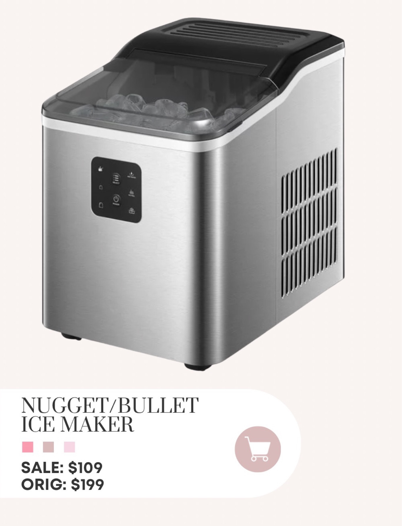 Nugget/bullet ice maker on sale!

#LTKSeasonal #LTKunder50 #LTKunder100 #LTKFind #LTKstyletip #LTKsalealert #LTKhome