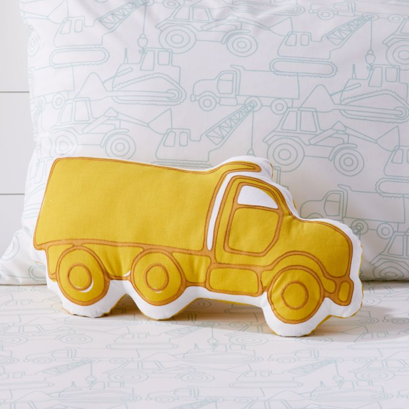 Dump Truck Throw Pillow + Reviews | Crate & Kids | Crate & Barrel