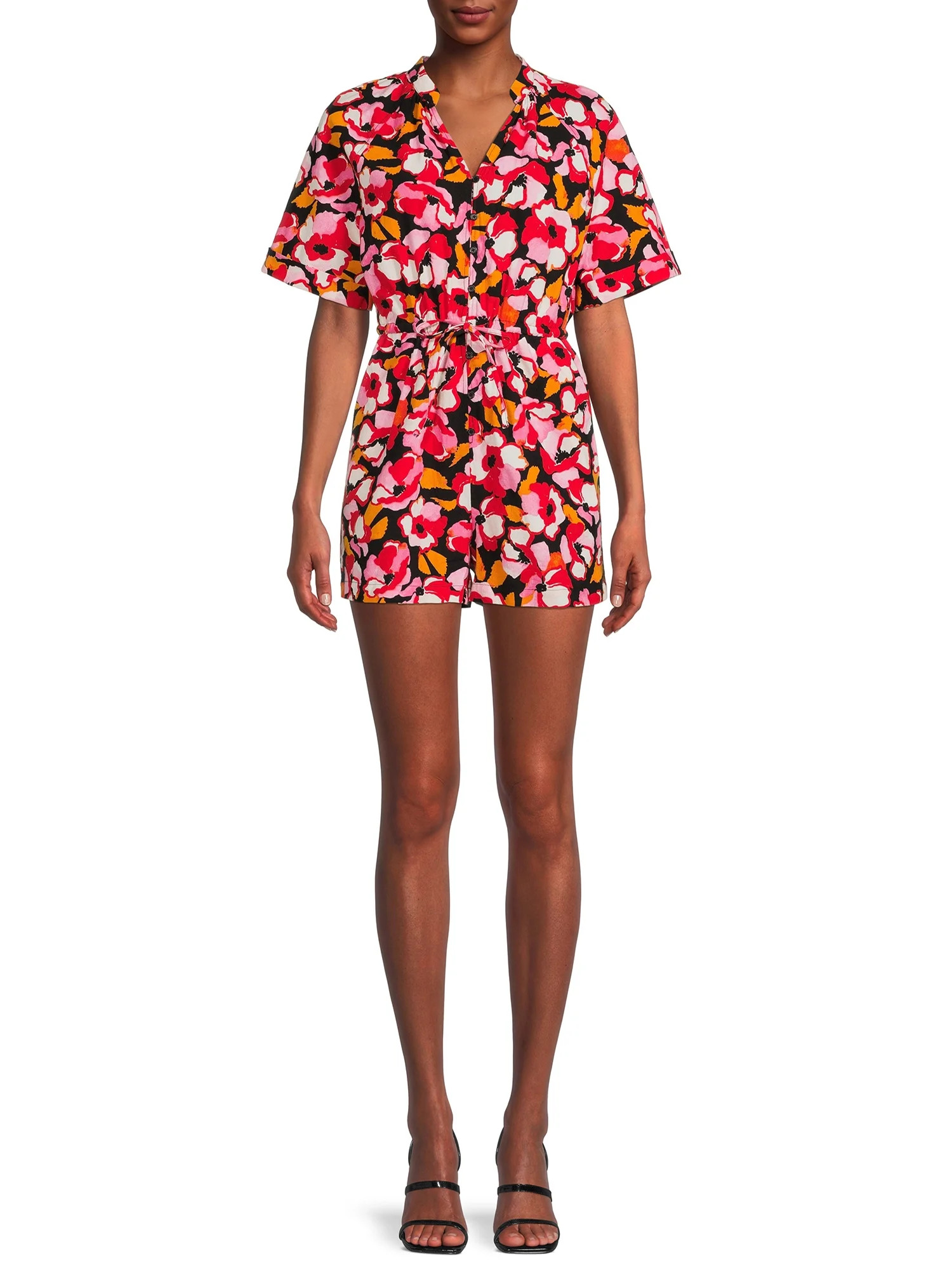 The Get Women's Button Front Romper - Walmart.com | Walmart (US)