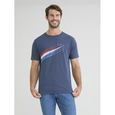 Men’s and Big Men s 4th of July USA Jet Stripe Americana Graphic Tee Shirt by Way to Celebrate Sizes XS-5XL | Walmart (US)