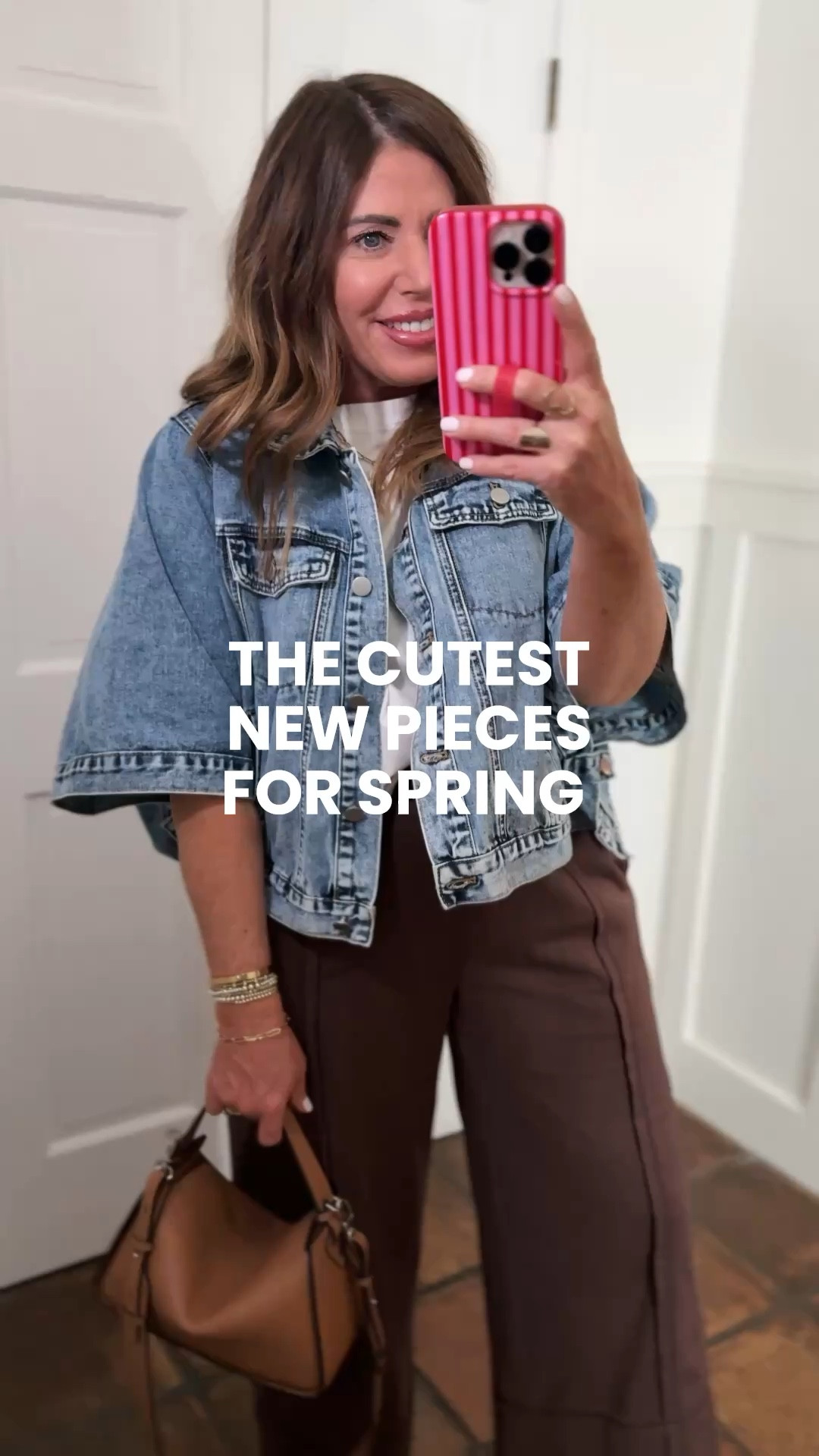 The cutest new pants from Amazon styled several ways for spring. They come in several colors and they are the cutest style. High-rise wide leg zip front elastic waist pants- They are a cotton poly blend. They’re so so comfy and I love all of the different seam details. They come in several colors and I have 4 of them. I’m wearing a medium. 

Denim capes-I sized up to a large because I wanted to make sure the arms draped the way it showed in the pictures. I’m wearing the light blue
You can style them with all different types of pants, sweatpants, jeans, skirts, and more! The perfect layering piece for spring

Look for less crewneck cropped cotton T-shirt is a size medium. It’s 95% cotton/5% spandex one of my favorite basics. 

This viral crochet sweater is back & available in solids and stripes. I’m wearing a medium ￼

Look for less jelly flats are from Amazon with a cork bottom, great quality, and true to size!

#LTKSaleAlert #LTKOver40 #LTKootd