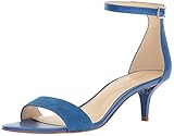 NINE WEST Women's Leisa Leather Dress Sandal, Blue, 8.5 M US | Amazon (US)