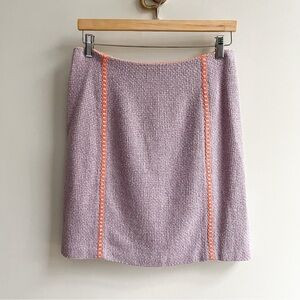 [milly] boucle tweed ribbon trim pencil skirt lavender pastel 4 | Poshmark