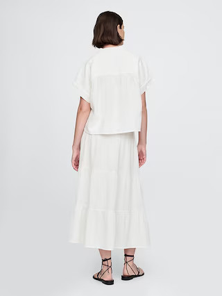 Cotton Gauze Tiered Maxi Skirt | Gap (US)