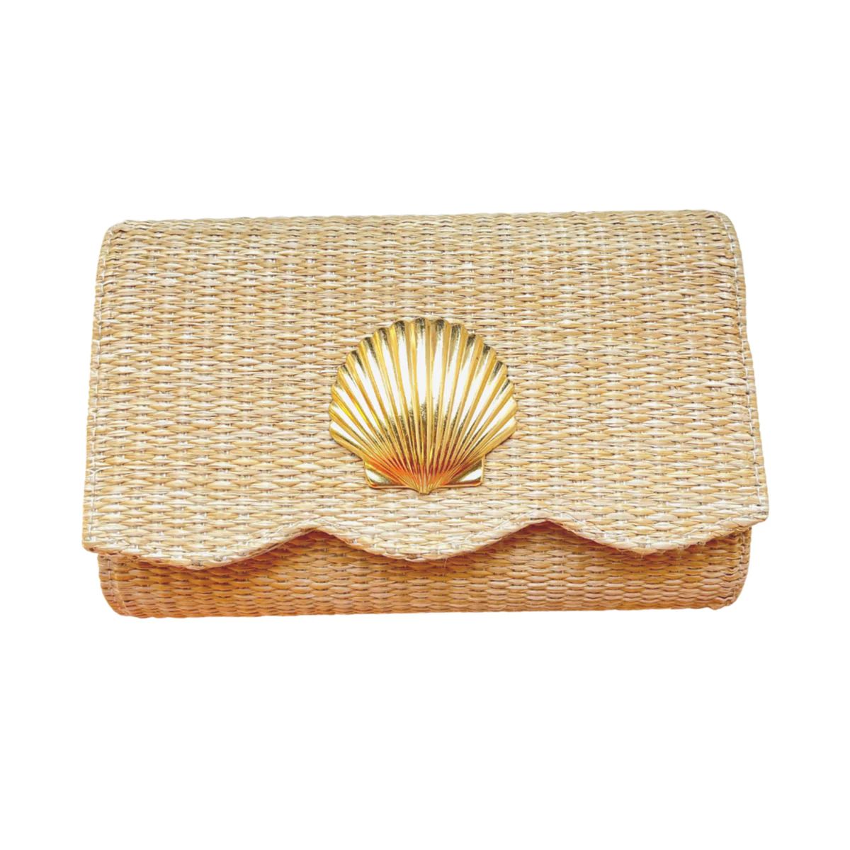 Scalloped Ruby Straw Clutch - Customizable | The Well Appointed House, LLC