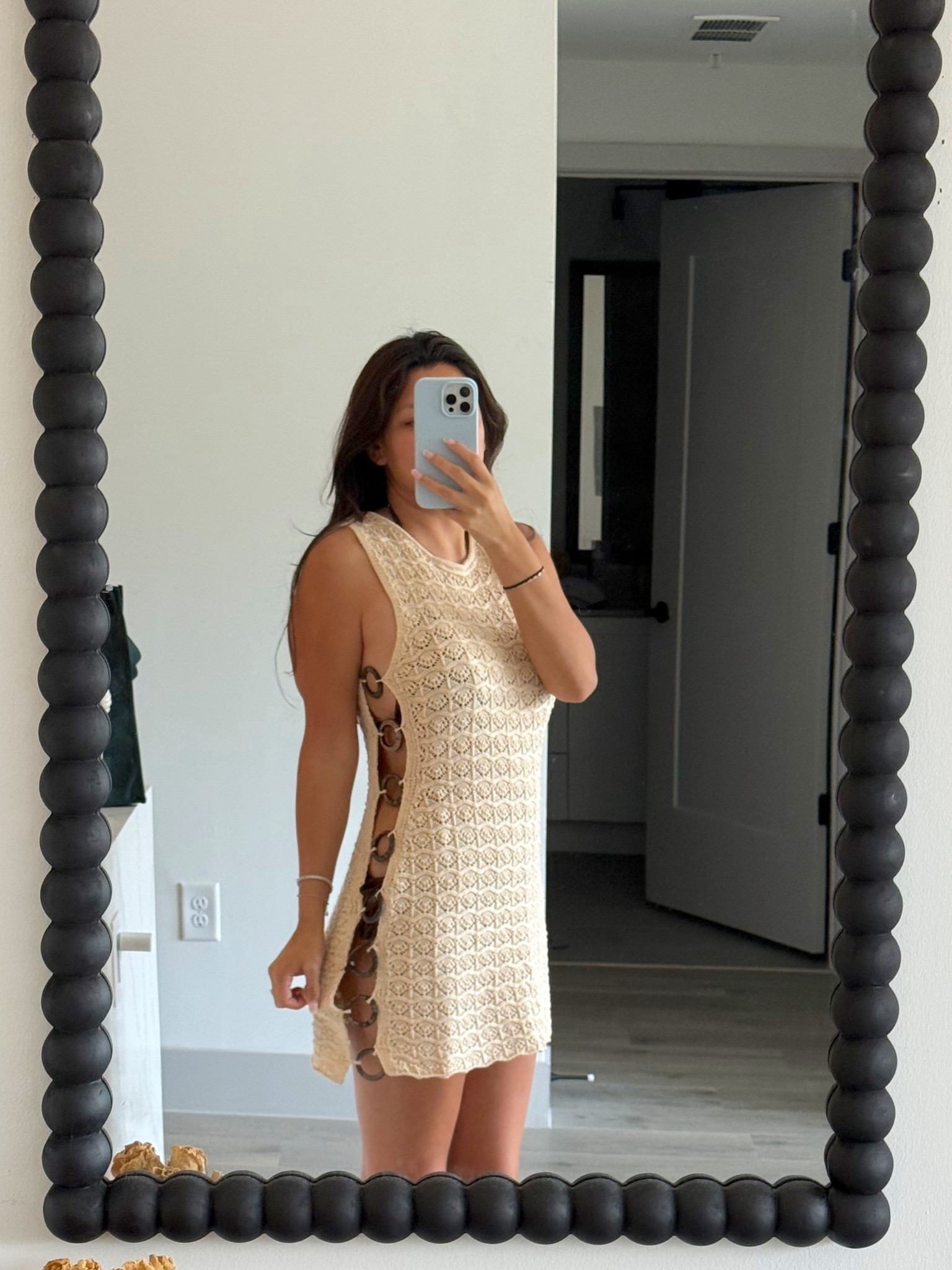 Such a cute knit cover up with open side details, I got a size medium but I wish I got a size small. But I sized up in case it shrinked! It’s perfect I love it 

#LTKSwim #LTKFindsUnder50 #LTKSummerEdit