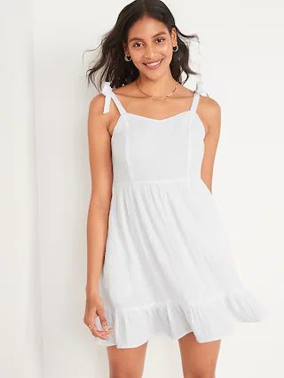 Fit &#x26; Flare Tie-Shoulder Mini Cami Dress for Women | Old Navy (US)