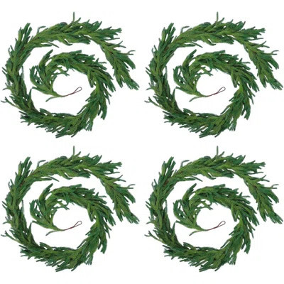 4 Pcs Artificial Norfolk Pine Garlands, Realistic Pine Garland, Artificial Greenery Garland For Table, Mantle, Wall, Indoor, Outdoor Winter Christma | Wayfair North America