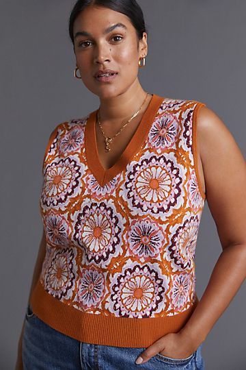 Maeve Jacquard Sweater Vest | Anthropologie (US)