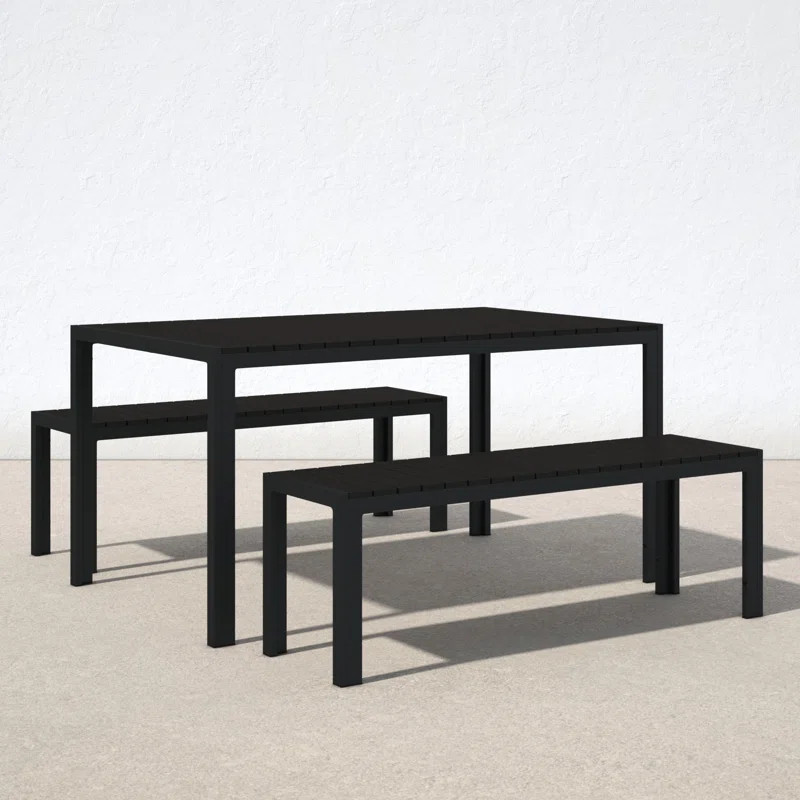 Joel Rectangular 6 - Person 59'' Long Aluminum Dining Set | Wayfair North America