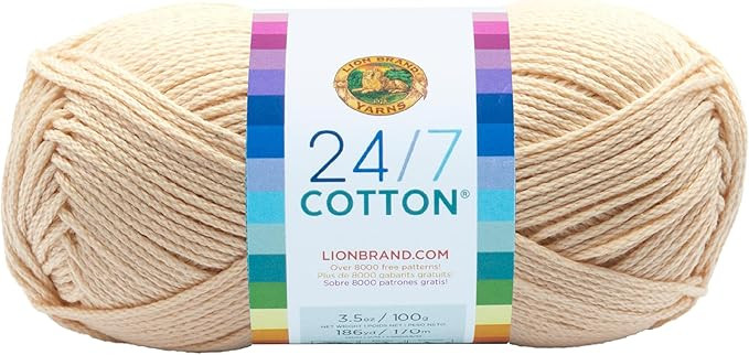 Lion Brand Yarn 761-098 24/7 Cotton Yarn, Ecru | Amazon (CA)