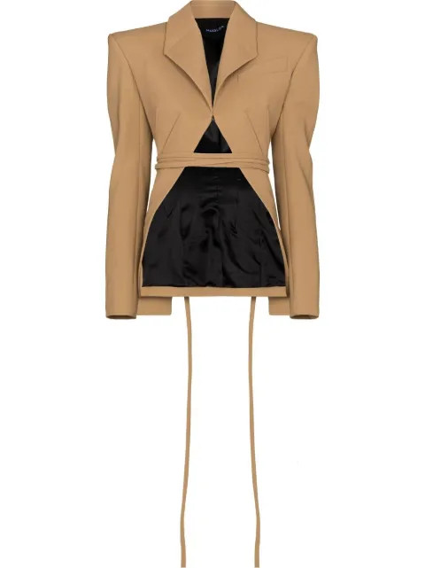 Mugler Cropped cut-out Blazer - Farfetch | Farfetch Global