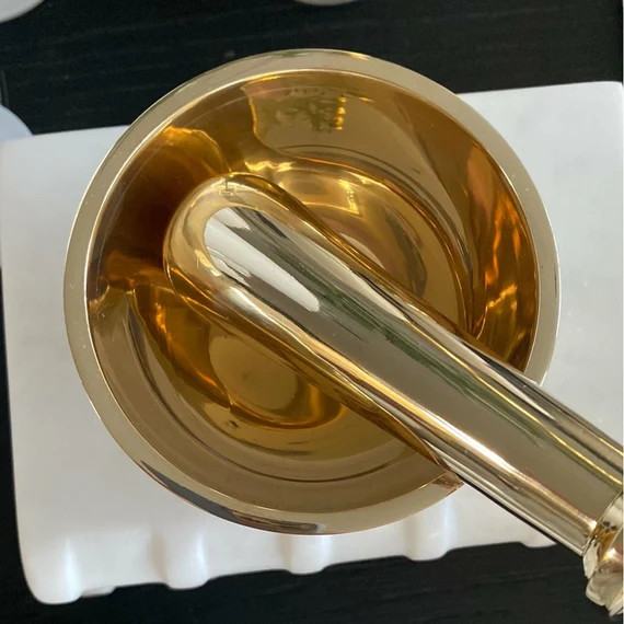 Mortar & Pestle Solid Brass - Etsy | Etsy (US)