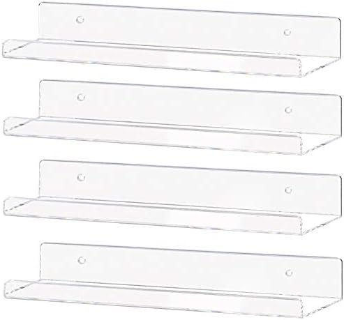 Weiai Clear Acrylic Shelf 15" Invisible Floating Wall Ledge Bookshelf, Kids Book Display Shelves ... | Amazon (US)