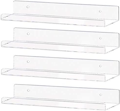 Weiai Clear Acrylic Shelf 15" Invisible Floating Wall Ledge Bookshelf, Kids Book Display Shelves ... | Amazon (US)