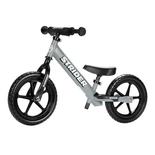 Strider 12” Sport Bike, Matte Gray - No Pedal Balance Bicycle for Kids 1 to 4 Years - Includes Safety Pad, Padded Seat, Mini Grips & Flat-Free Tires - Tool-Free Assembly & Adjustments | Amazon (US)