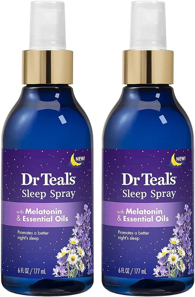 Dr. Teal's Sleep Spray with Melatonin Essential Oils 2 Pack 6 fl oz ea. Chamomile Lavender Ease S... | Amazon (US)