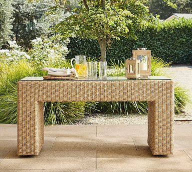 Kostas Wicker Outdoor Console Table (60") | Pottery Barn (US)