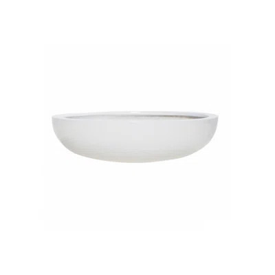 Round Planter Bowl 13.5" White Glossy Low Pot for Plants | Wayfair North America