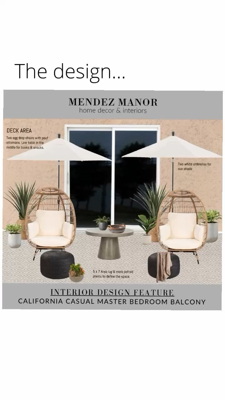 Balcony design come to life! 🙌🏻

#outdoorfurniture #eggchair #ottoman #outdoortable #outdoorumbrella